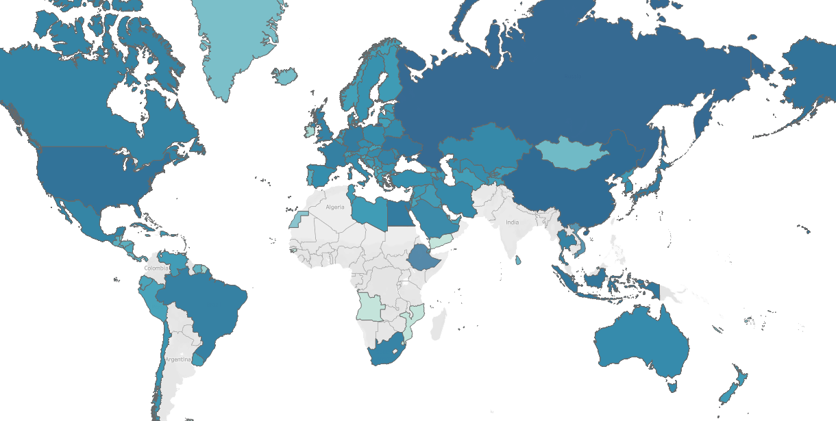 Picture of Map created in Tableau