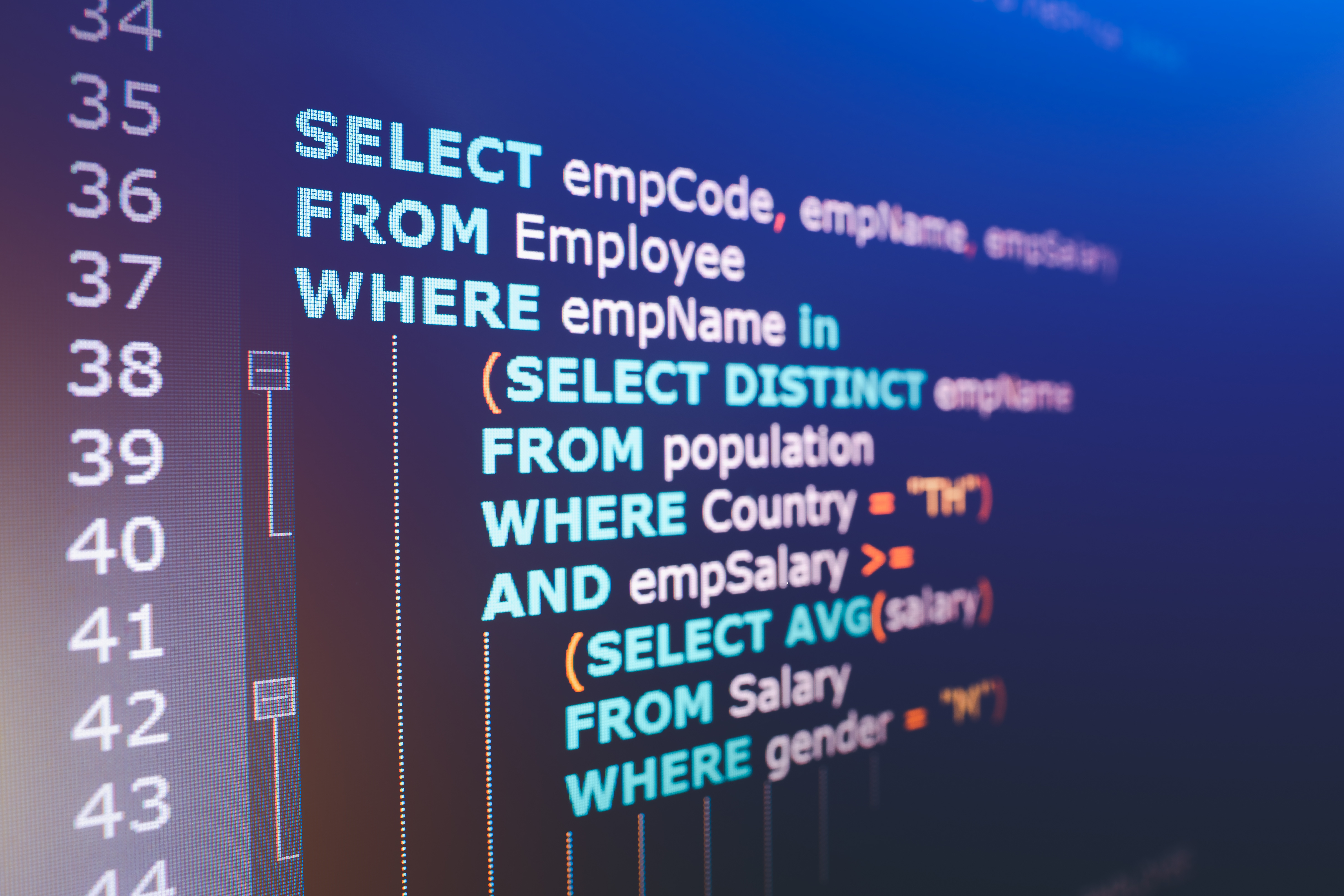 Stylized Picture of SQL Code